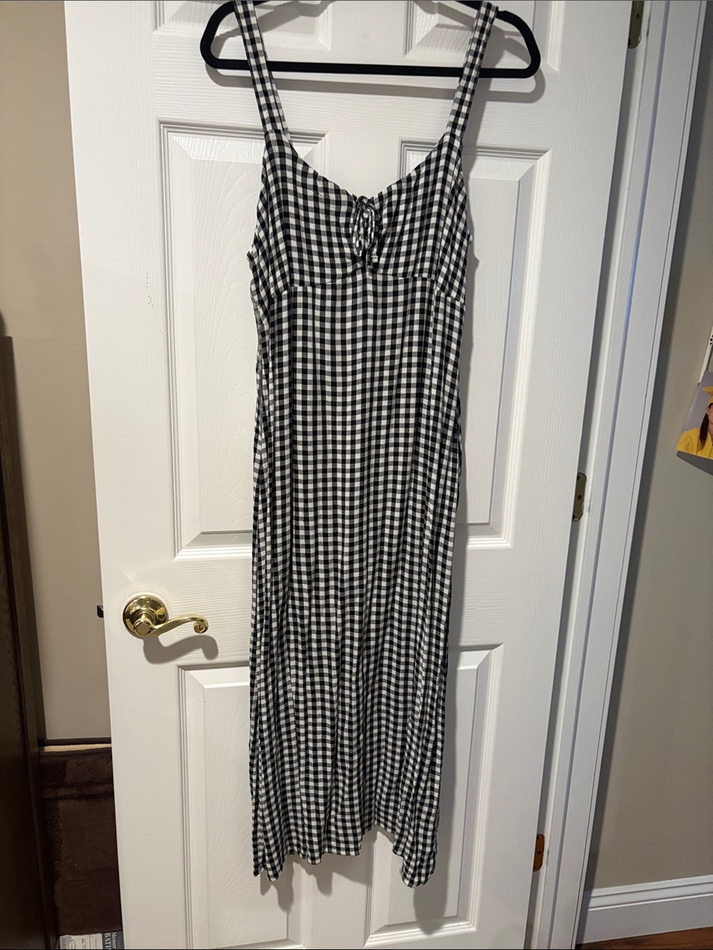 Black & White Gingham Sundress with Tie Front